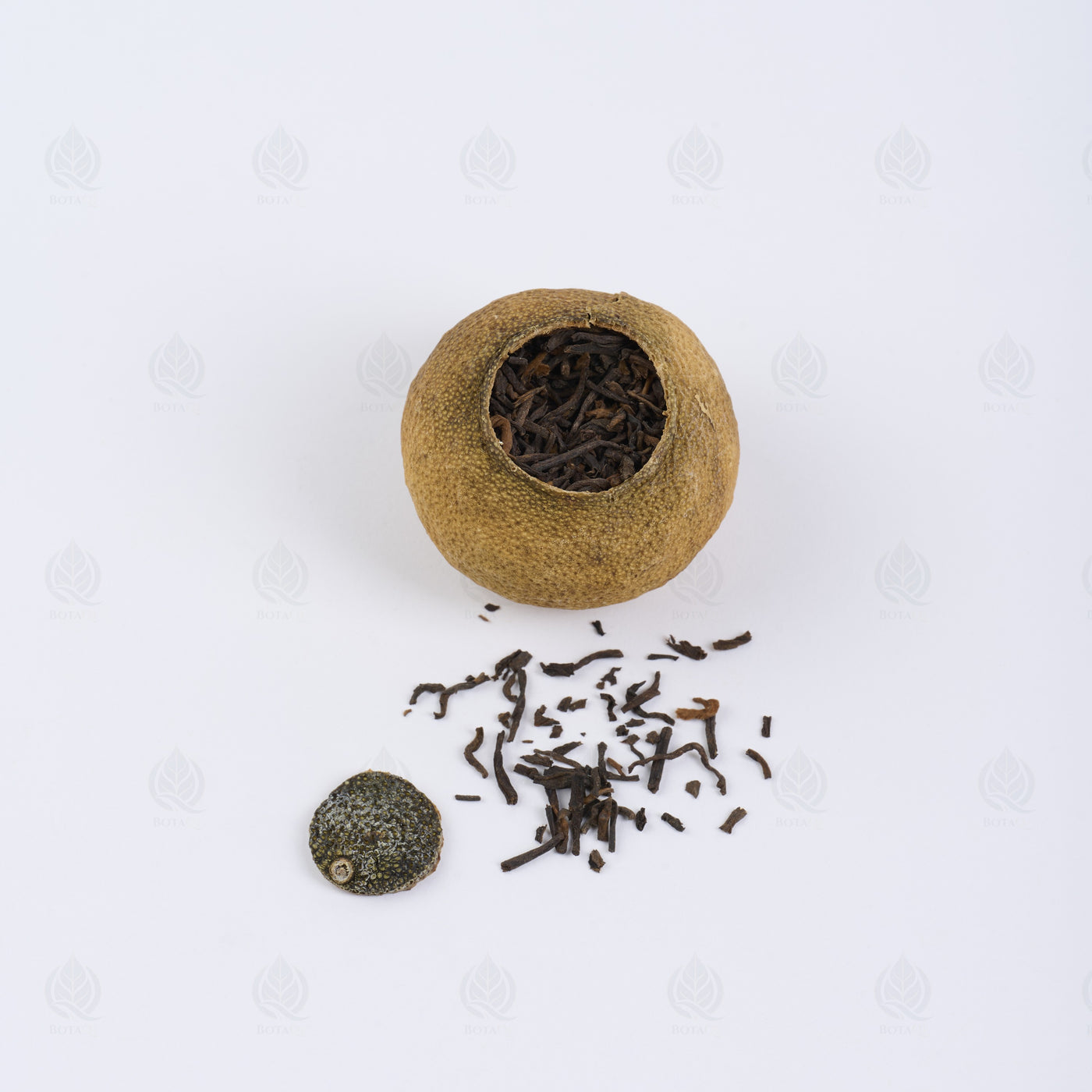 Thé noir à l’écorce de Mandarine (Hong Cha Chen Pi) – vue de côté