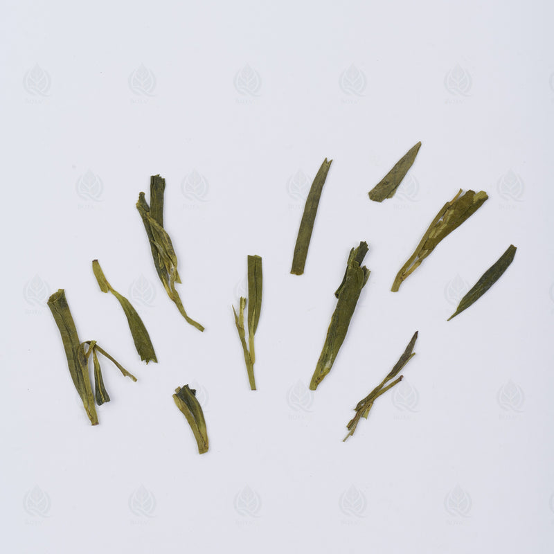 Thé vert Long Jing (Long Jing Cha) – vue de dessus